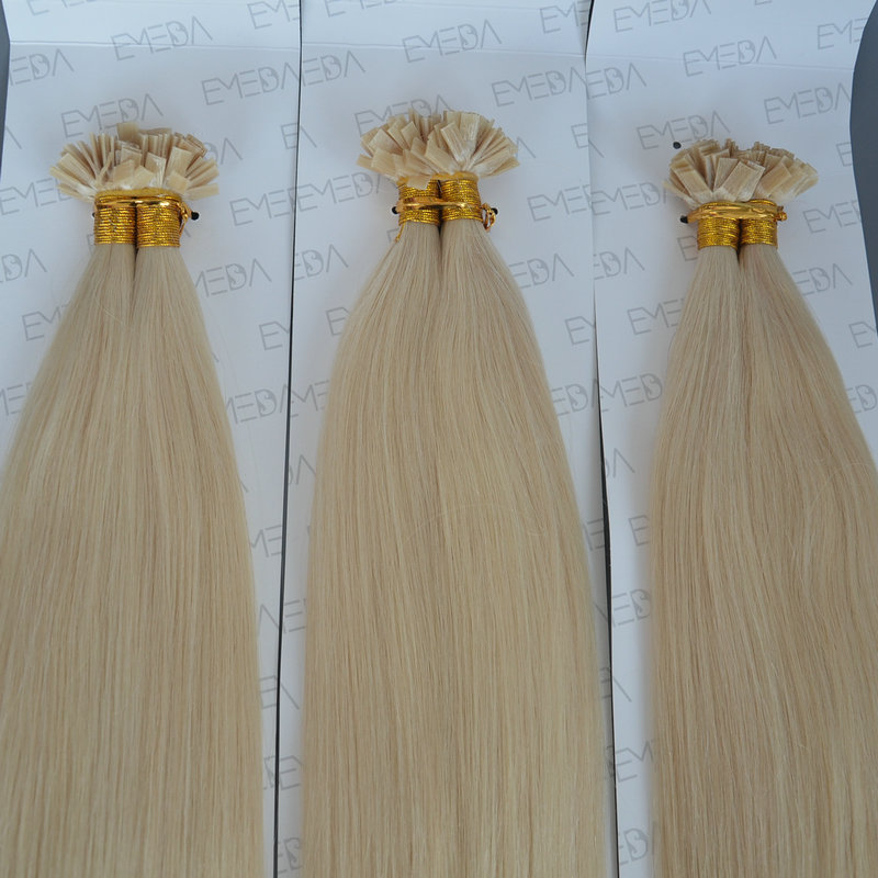 Malaysian blonde hair flat square hair extension factory DL0008
